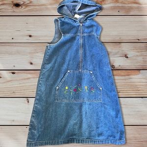 Vintage Embroidered Hood Denim Dress